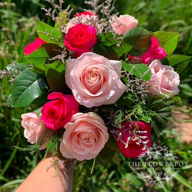 Hand Tied Pink Roses