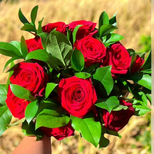 Hand Tied Red Roses